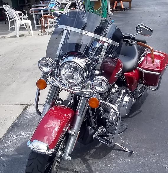 12" Dark Tint Replacement Windshield compatinle with Harley Davidson Road King with 9 Hole Mount 5/2/2 18% Light Transmission