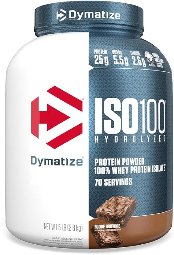 Dymatize Nutrition ISO-100 Hydrolyzed 100 Whey Protein Isolation Fudge Brownie 2 60 lbs