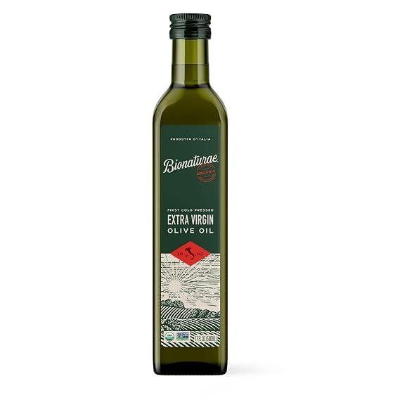 Bionaturae Extra Virgin Olive Oil - Organic Olive Oil, Non-GMO, USDA Certified Organic, Recyclable Glass, 100% Authentic Italian Olive Oil, Made in Italy - 17 Fl Oz