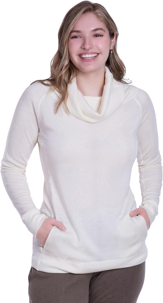 Woolly Women's 100% Merino Wool Cowl Neck Pullover for Everyday