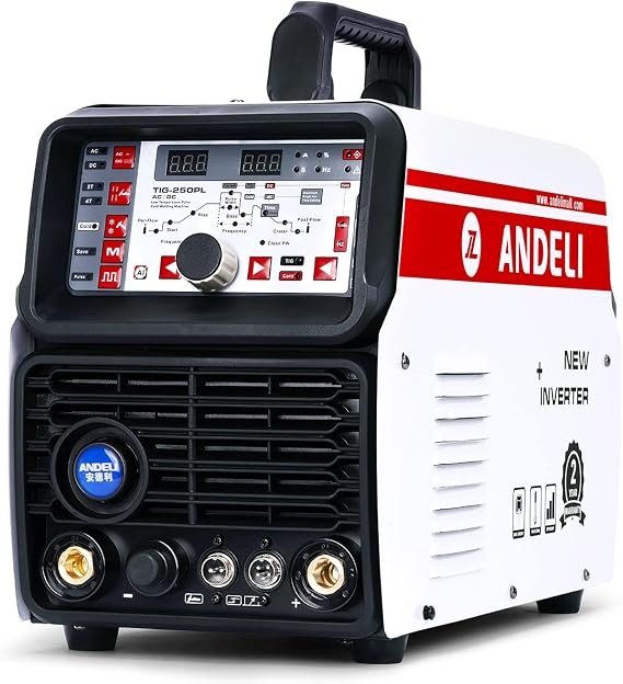 ANDELI 220V TIG Welder Smart AC DC Pulse Cold Welding Machine TIG Aluminum with Aluminum Alloy TIG Welding Machine TIG-250PL AC DC (BARE)