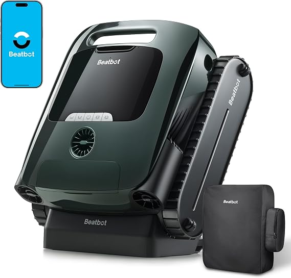 Beatbot AquaSense 2 Pro Pool Vacuum Robot Genuine with All-Weather Protection Cover-Unmatched 5-in-1 Cleaning, Water Surface with Remote Navigation, Surface Parking, Clarifies Water