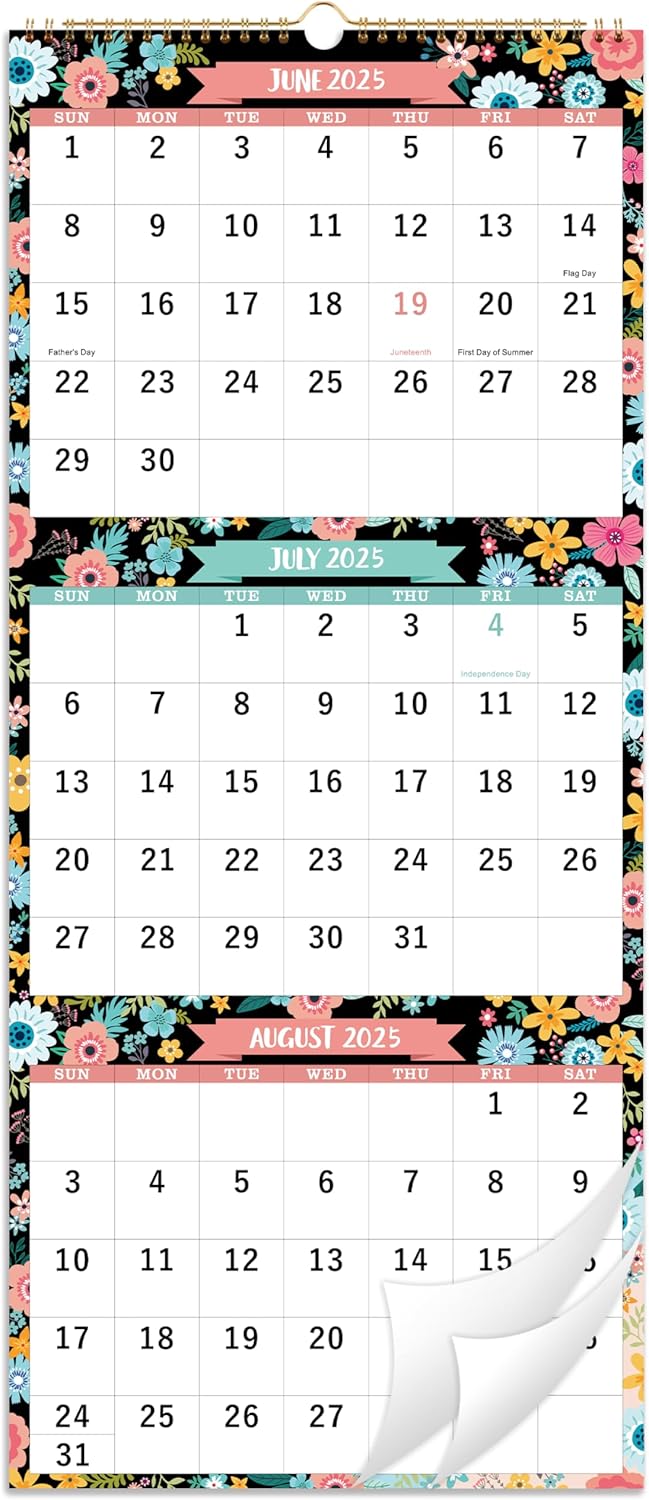 Calendar 2026-2027 - MAY 2026 - JUNE 2027, 3 Month Display 2026-2027 Wall Calendar (Folded in one Month), 11.3" x 26" (when opened), Vertical Calendars