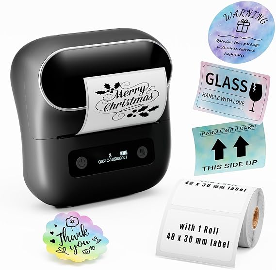M220 Wireless Label Maker Portable Address Printer for 0.78 to 3.14 Inch Labels, for Home Office and Small Business Organization, Compatible with iPhone Android and PC, with 40x30mm Label