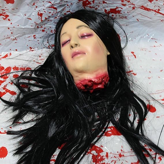 Severed Bloody Head Halloween Horror Dummy Witch Ghost Dead Head Ornaments for Haunted House Party Yard