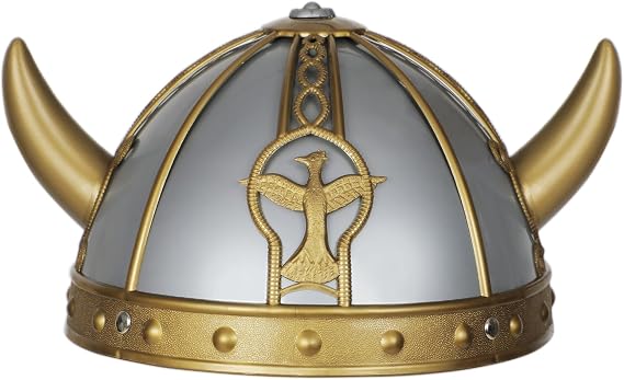 Servllcell Viking Helmet with Horns for Adult,Plastic Norse Barbarian Warrior Hat Medieval Viking Costume,Halloween Hat (Eagle)