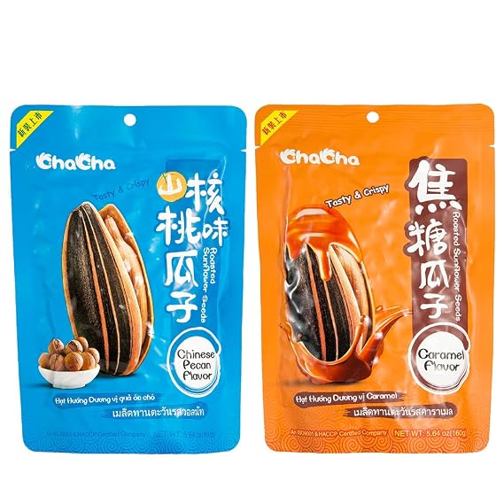 Chacha Sunflower Seeds Chinese Pecan Falvor and Caramel Flavor Set High-end Roasted TV Game Snacks