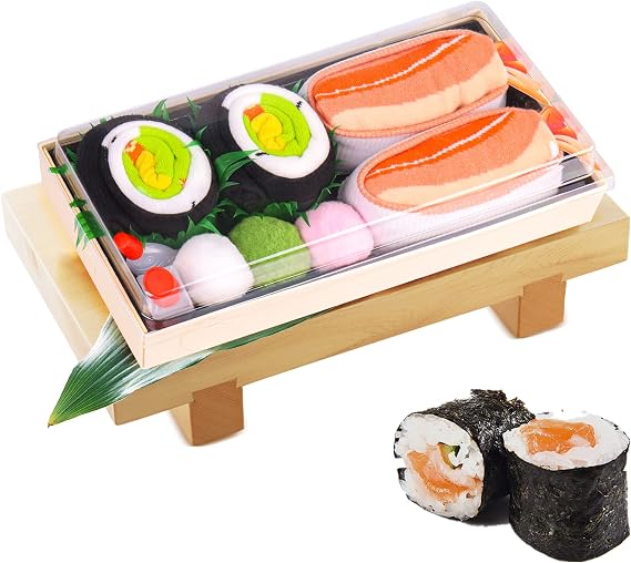 AGRIMONY Funny Sushi & Meat Socks Box, Gifts for Men, Women and Teen Boys