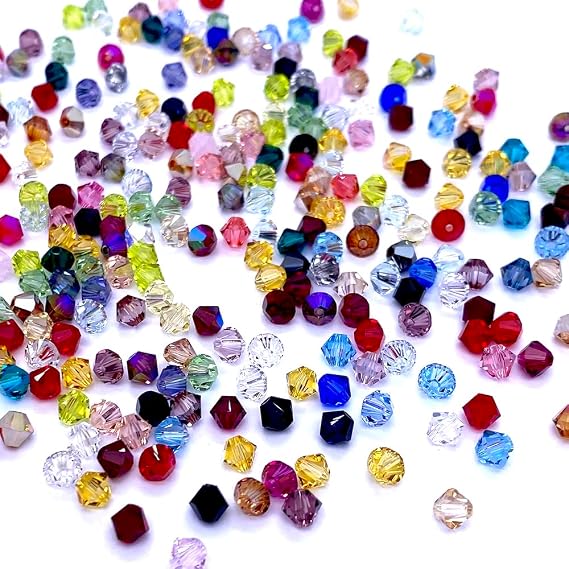 144 pcs Assorted Mix Color 4mm Genuine Swarovski 5328 Crystal Bicone Beads