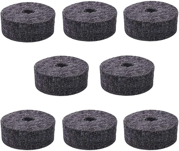 8 Pcs Cymbal Felt Washer Set, Drum Cymbal Felt Pads Set, Replacement Parts Accessories, Cymbal Washer, Black