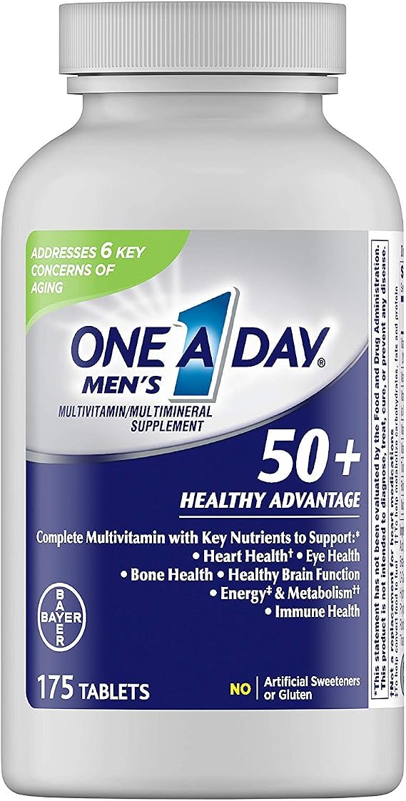 One A Day MenaTMs 50+ Multivitamins, Supplement with Vitamin A, Vitamin C, Vitamin D, Vitamin E and Zinc for Immune Health Support*, Calcium & more, 175 count