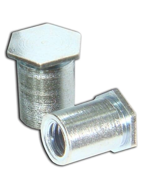 Self Clinching Standoff Hex Head Stand Blind Hole Standoffs Steel Zinc 200 Pack #8-32/0.28X0.375(L) Hex Nuts Insert Metal Sheet Standoff Mounting Hardware Nut and Bolt Set Super-Deals-Shop