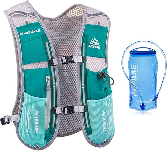 5L Lightweight Running Backpack Outdoor Sports Trail Racing Marathon Hiking Fitness Bag Hydration Vest Pack for Men Women with 1.5L Bag or 500ml Kettle
