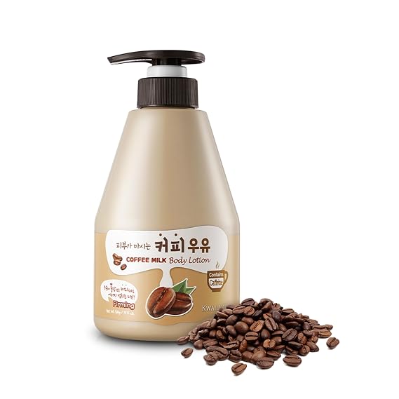 WELCOS KWAILNARA Coffee Milk Body Lotion (19.75 Fl Oz) Energizing Korean Body Lotion for Deep Hydration | Milk Protein, Royal Jelly, Coffee Extract Antioxidant Care | Paraben-Free & Non-Greasy