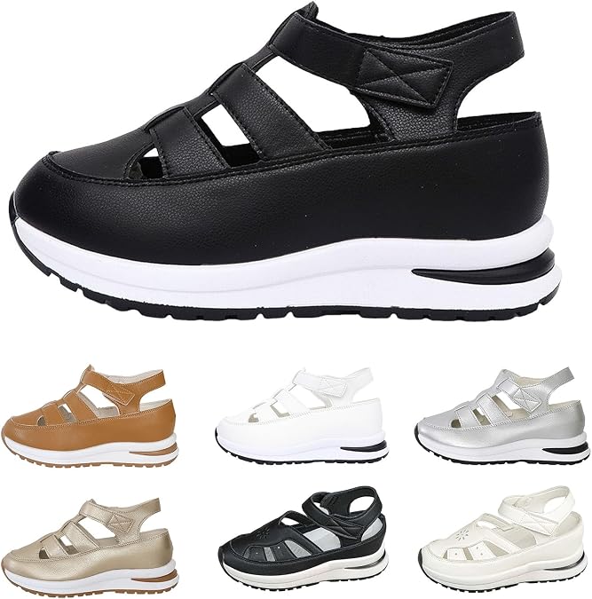 Sports Sandals for Women 2025 Breathable Hollow Out Wedge Shoes Closed Toe Comfortable Sneakers Casual Adjustable Strap Walking Shoes