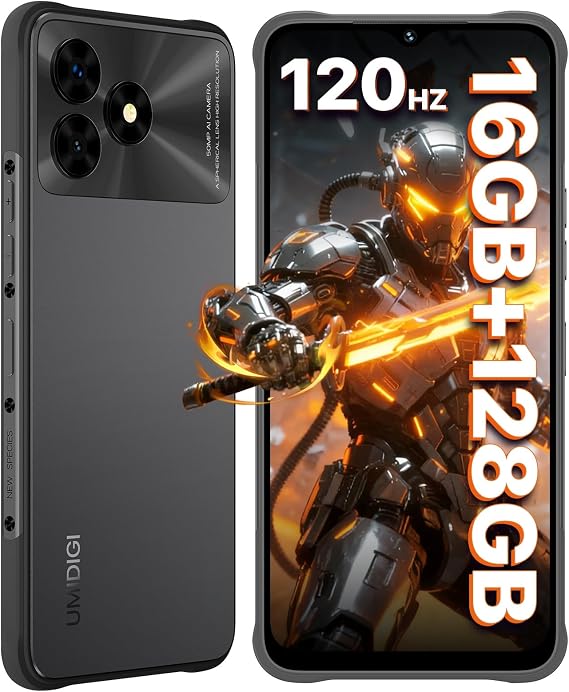 UMIDIGI G5 Mecha Rugged Smartphone Unlocked,Unisoc T606 8+8GB + 128GB 6.6" FHD Android 13 Cell Phone, IP68 Waterproof IP69K Rugged Phone, 50MP+2MP+8MP Camera, 6000mAh Battery Fast Charging,Gray