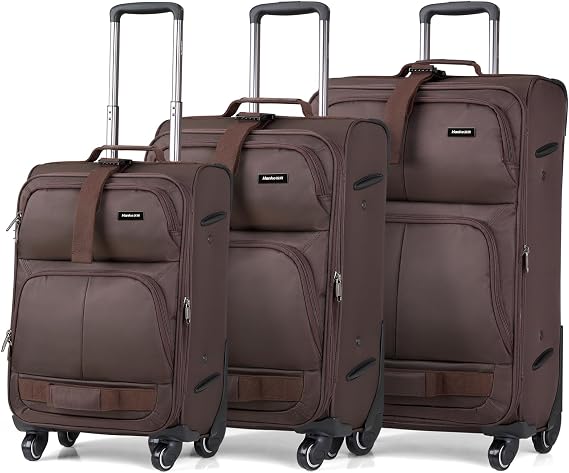 Hanke 3 Piece Softside Expandable Luggage Sets with Spinner Wheels