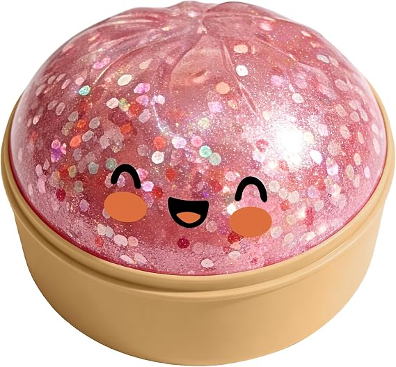 Squishy Dumpling Glitter Cute Dumpling Glitter Squishy with Steamer