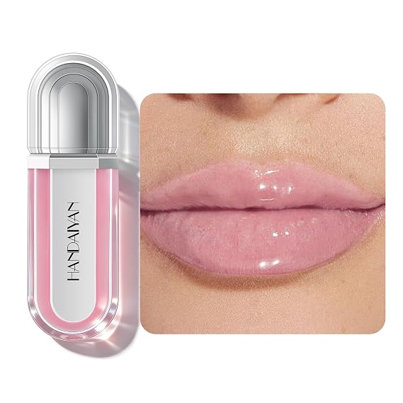 3D Hydra Lip Gloss Plumping & Hydrating, High Shine Glassy Finish, Non-Sticky Moisturizing Lip Gloss with Ginger Extract, Volumizing Lip Makeup for Fuller Looking Lips (#01 Crystal Pink)
