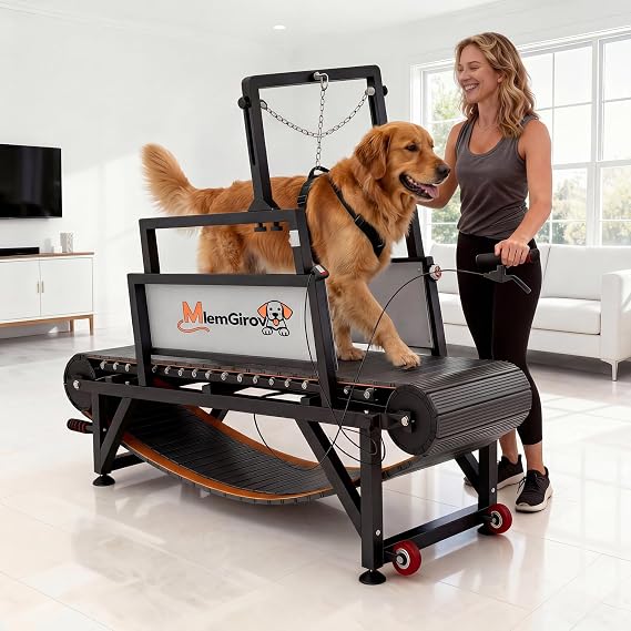 Dog Treadmill with Speedometer & 18" Paw-Safe PE Slatmill - Adjustable Resistance, Disc Brake & 500LBS Capacity for Large/Medium/Small Dogs, Indoor Outdoor Use
