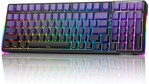AULA Wireless Mechanical Purple Keyboard, Full Size Gaming Keyboards