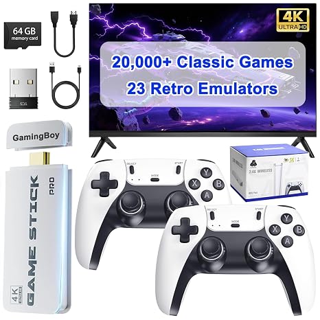 GamingBoy Wireless Retro Gaming Console Built-in 23 Emulators & 20000 Games