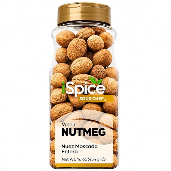 iSpice Whole Nutmeg Spice Bulk Jar - 16 oz