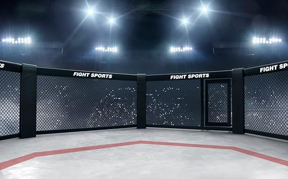 BELECO 5x3FT Fabric Boxing Backdrop Stadium Light 3D Arena Photo Backdrop Fight Sports Competition Ring Photography Background UFC Decor Baby Shower Birthday Party Boys Men Photo Props