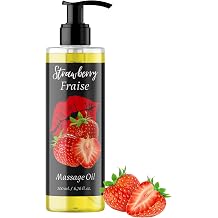 Strawberry Scented Relaxing Massage Oil - 200ml - For Relaxing Body Massages - Maximum Hydration and Nutrition - Ideal for Couples
