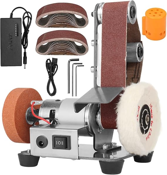 3-in-1 Mini Belt Sander Bench Grinder Polisher Buffer for Jewelry