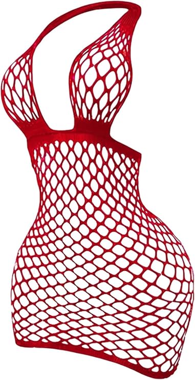 SweatyRocks Women's Sexy Fishnet Lingerie Dress Open Back Babydoll Lingerie