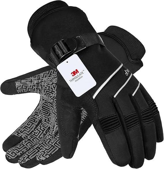 MOREOK Waterproof & Windproof -30F Winter Gloves for Men/Women, 3M Thinsulate Thermal Gloves Touch Screen Warm Gloves for Skiing,Cycling,Motorcycle,Running