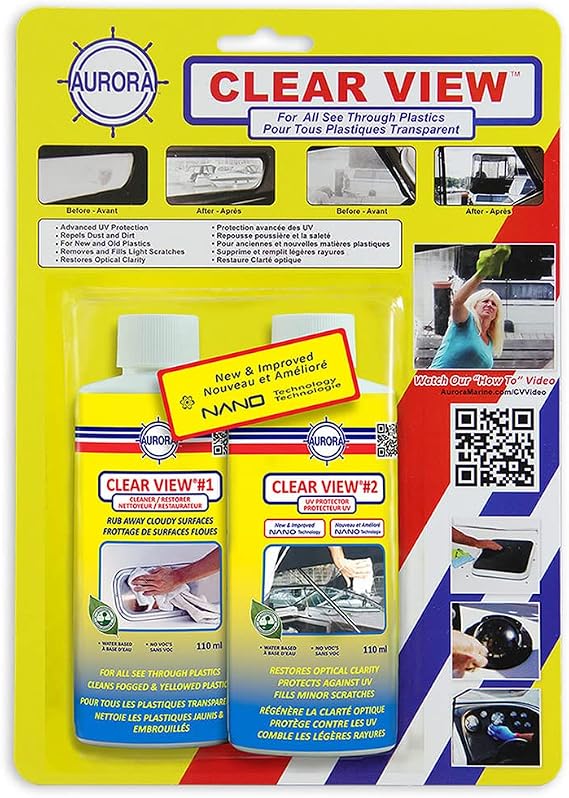 Clear View Kit with Cleaner / Restorer + UV Protection for All See-through Plastics & Windows