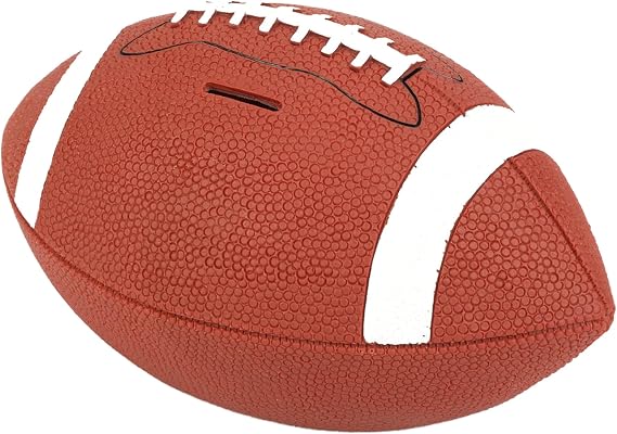 H&W Football Piggy Bank for Boys, Rugby Sports Themed Coin Bank, Large Size