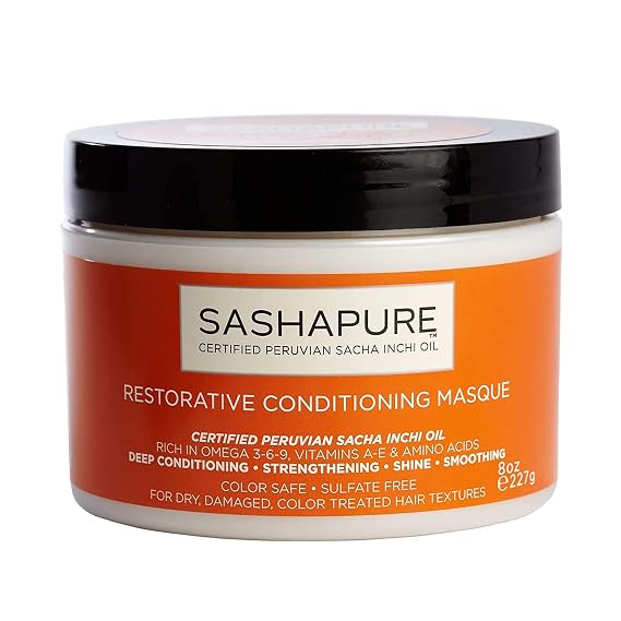 SASHAPURE Masque Restorative 8 Ounce Jar Sulfate-Free (236ml)