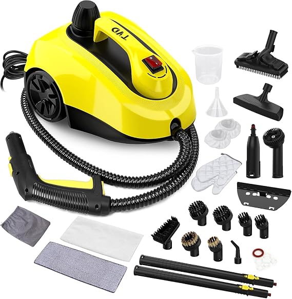 TVD Steam Cleaner for Home, 5-Bar, 52 oz Tank, With 26 Accessories | 320F Deep Cleaning | 5M Power Cord | Chemical-Free | Steamer Cleaning | for Floor, Grout, Tile, Upholstery, Kitchen,Bathroom