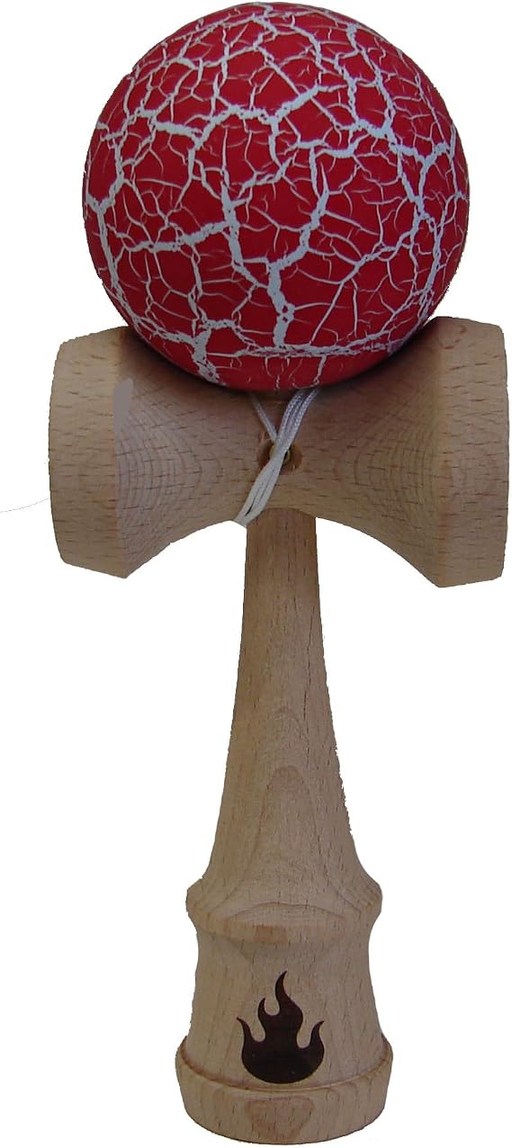 White/Red Crackle Kendama