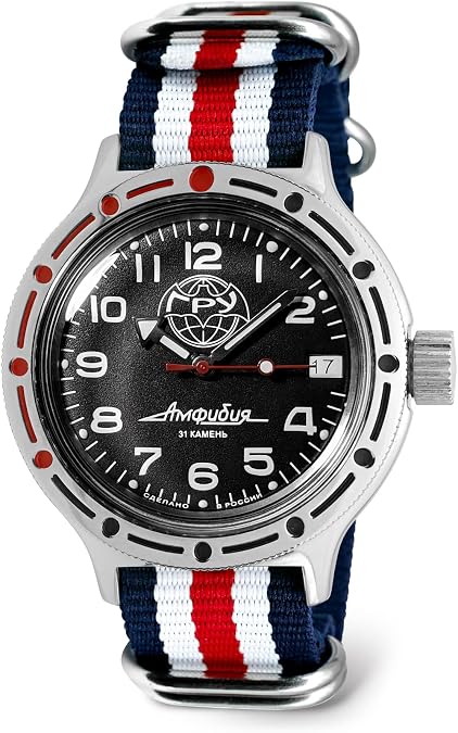 VOSTOK | GRU Main Intelligence Agency Amphibian Automatic Self-Winding Russian Diver Wrist Watch | WR 200 m | Amphibia 420867 | Fashion | Business | Casual Men's Watches