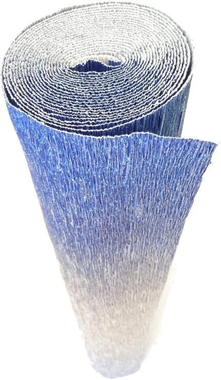Italian Crepe Paper roll 180 gram - 802/2 Midsummer Blue Metallised Nuanced