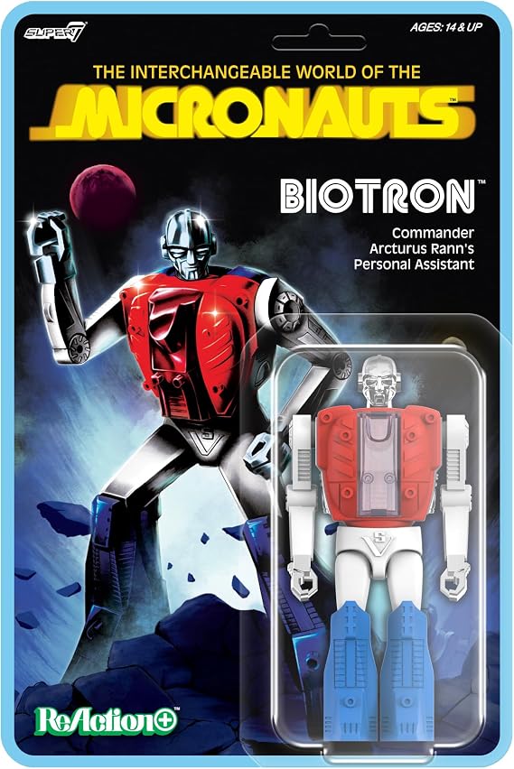Super7 Reaction+ Micronauts Biotron - 3.75" Micronauts Action Figure with Accessory Vintage Collectibles and Retro Toys