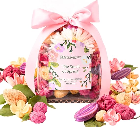 Aromatique The Smell of Spring Scented Mini Potpourri Bag Floral Decorative Home Fragrance Decor Sachet Dried Flowers Botanicals Long Lasting Room Freshener Catchall Bowl Filler Decoration Gifts 4oz