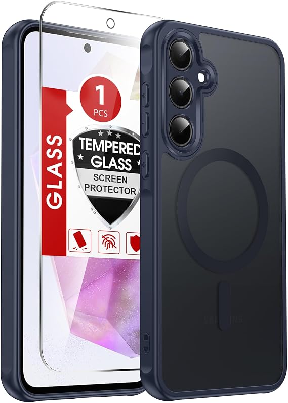 LeYi for Galaxy A56 5G Case with 2 Pack Tempered Glass Screen Protector