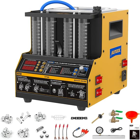 AUTOOL Fuel Injector Cleaner Tester Machine Ultrasonic Heating Cleaning