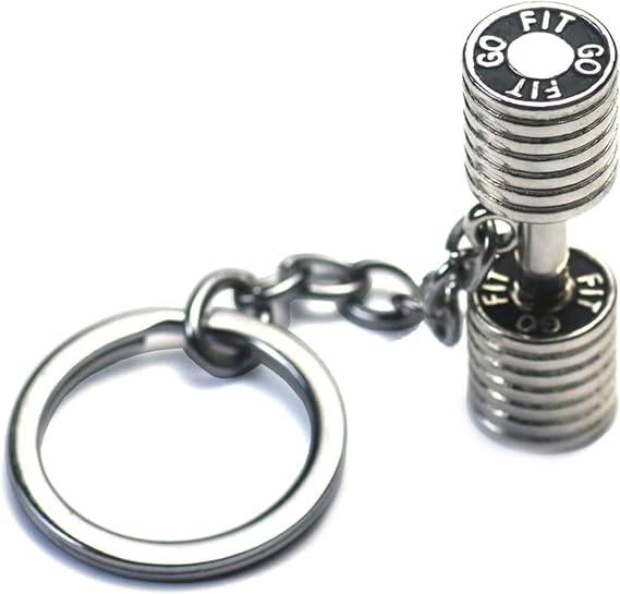 Strong Man Dumbbell Keychain Fitness Keychains Car Wallet Sports Gym Men