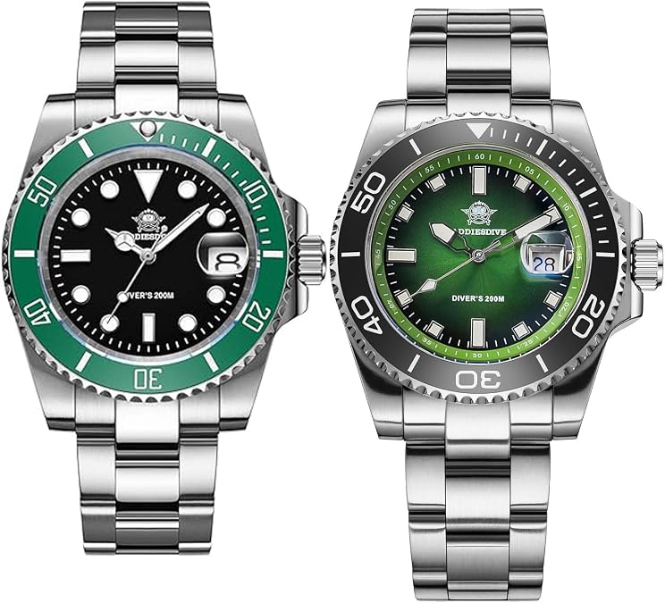 ADDIESDIVE H3 with AD2089 Green Quartz Dive Watch Water Resistance 200 M Luminous Analog Watches for Men