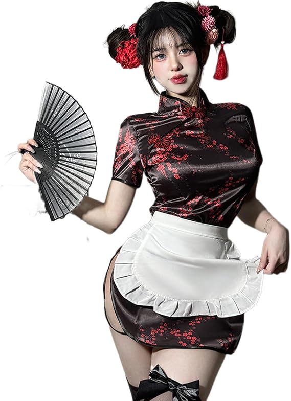 Women's sexy cosplay Japanese cheongsam underwear Chinese women's cute maid Halloween costume