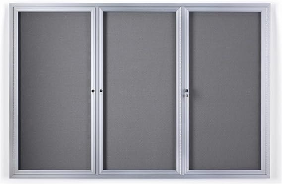 Displays2go 6 x 4 Foot Enclosed Bulletin Board with Fabric Interior