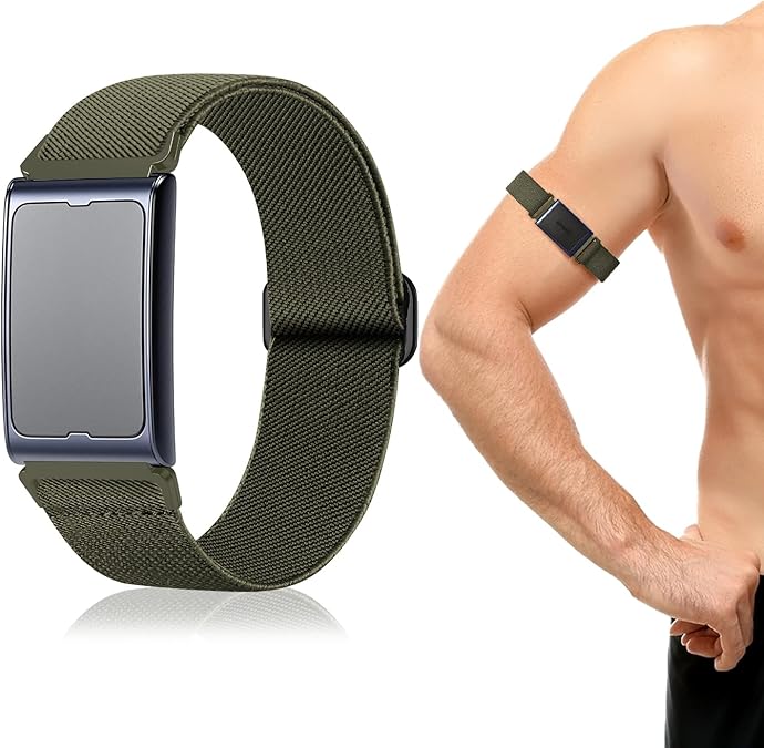 22mm Sport Stretchy Ankle/Arm Band Compatible with Amazfit Helio, Quick Release Elastic Nylon Bicep Strap Replacement for Garmin Venu 3/Venu 4 45mm/Venu 2/Vivoactive 4/Forerunner 255 265