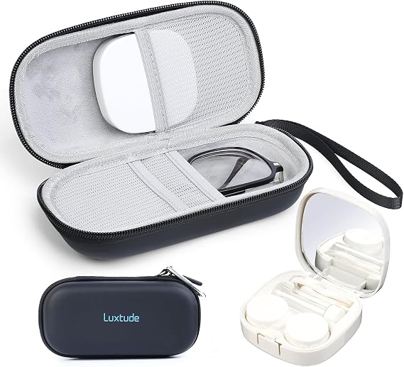 Luxtude Contact Lens Case, Glasses and Contact Case 2 in 1