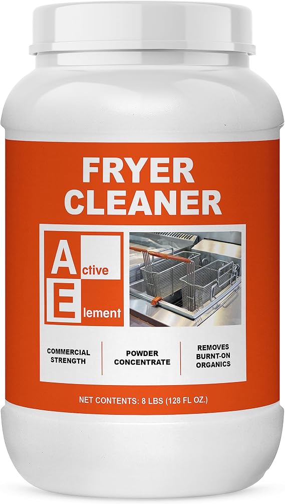 Fryer Cleaner - 8-lbs - Fryer Boil Out - Contains 21 Cleanings - Concentrated Powder - Commercial Strength - Removes Burnt On Organics - Deep Fryer Cleaner